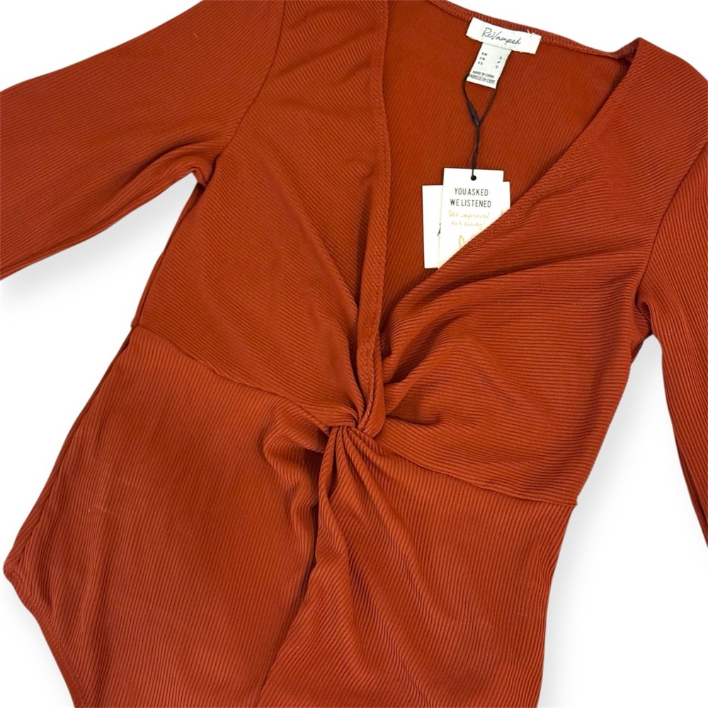 Revamped Blood Orange Long Sleeve Bodysuit | Small | NWT - Picture 2 of 9